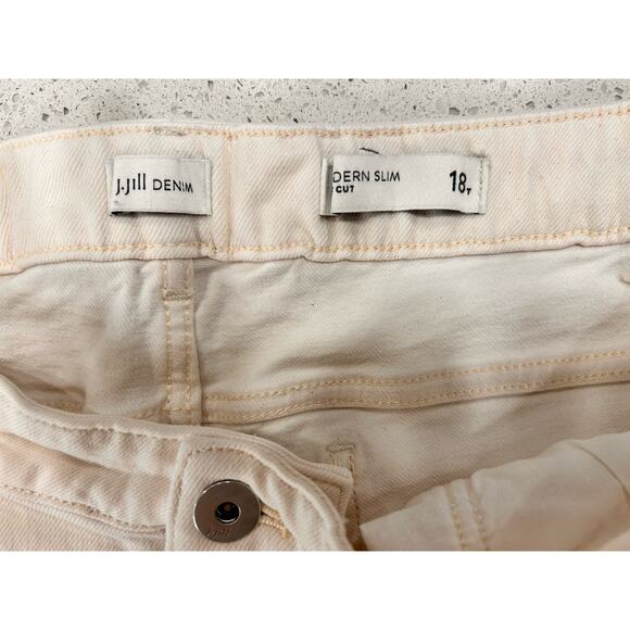J Jill Denim Jeans Women Size 18T Cream/Off White Modern Slim Boot Cut Stretch - Picture 6 of 8